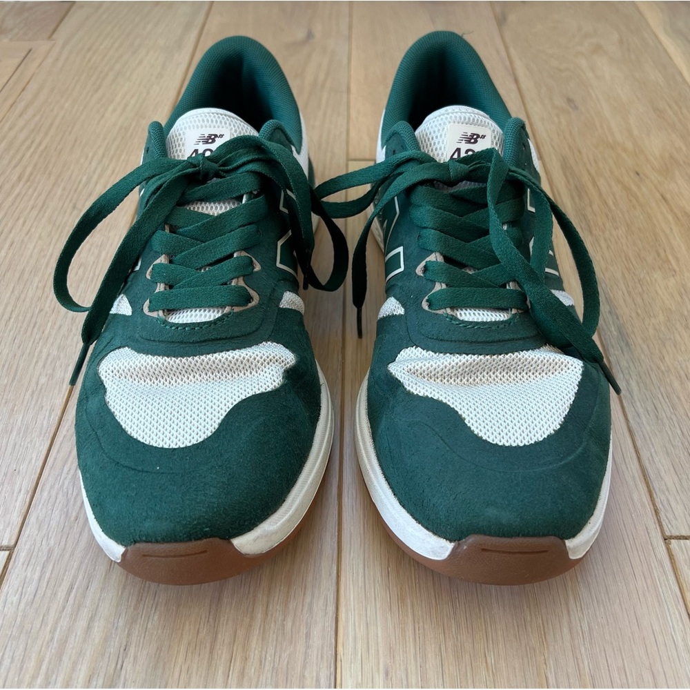 Vegan Friendly New Balance Numeric 420 Green and White Sneakers - Picture 2 of 9